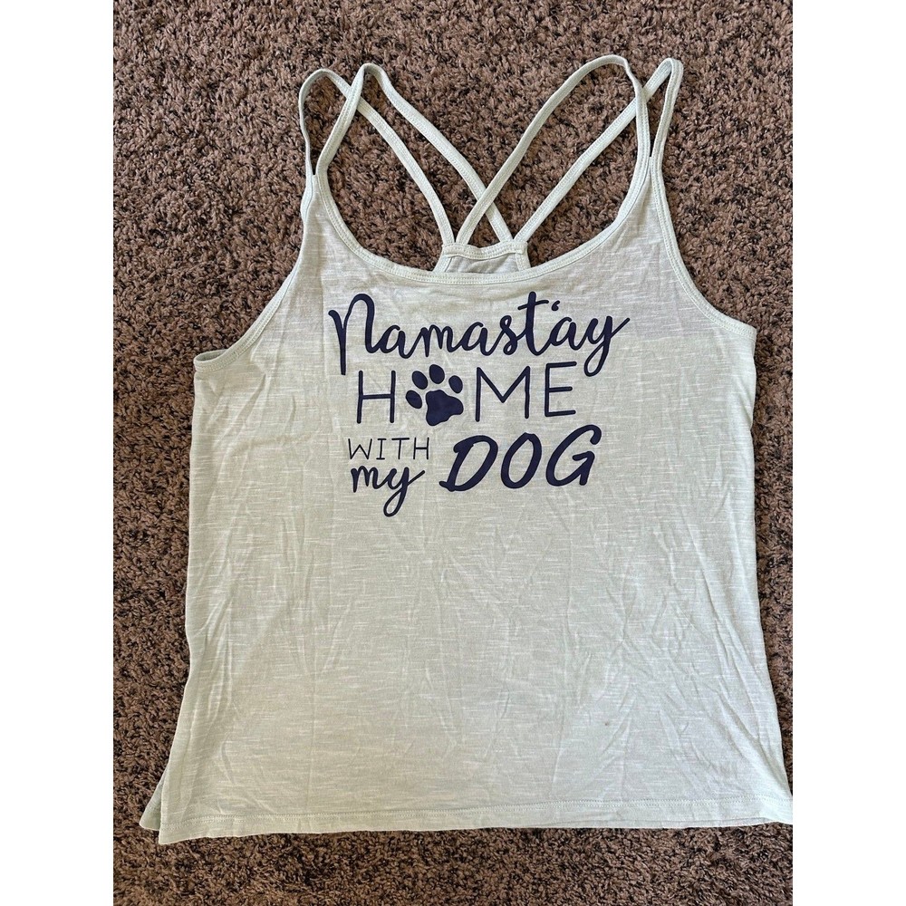 Strappy Tank “Namastay at Home with my Dog” Size M